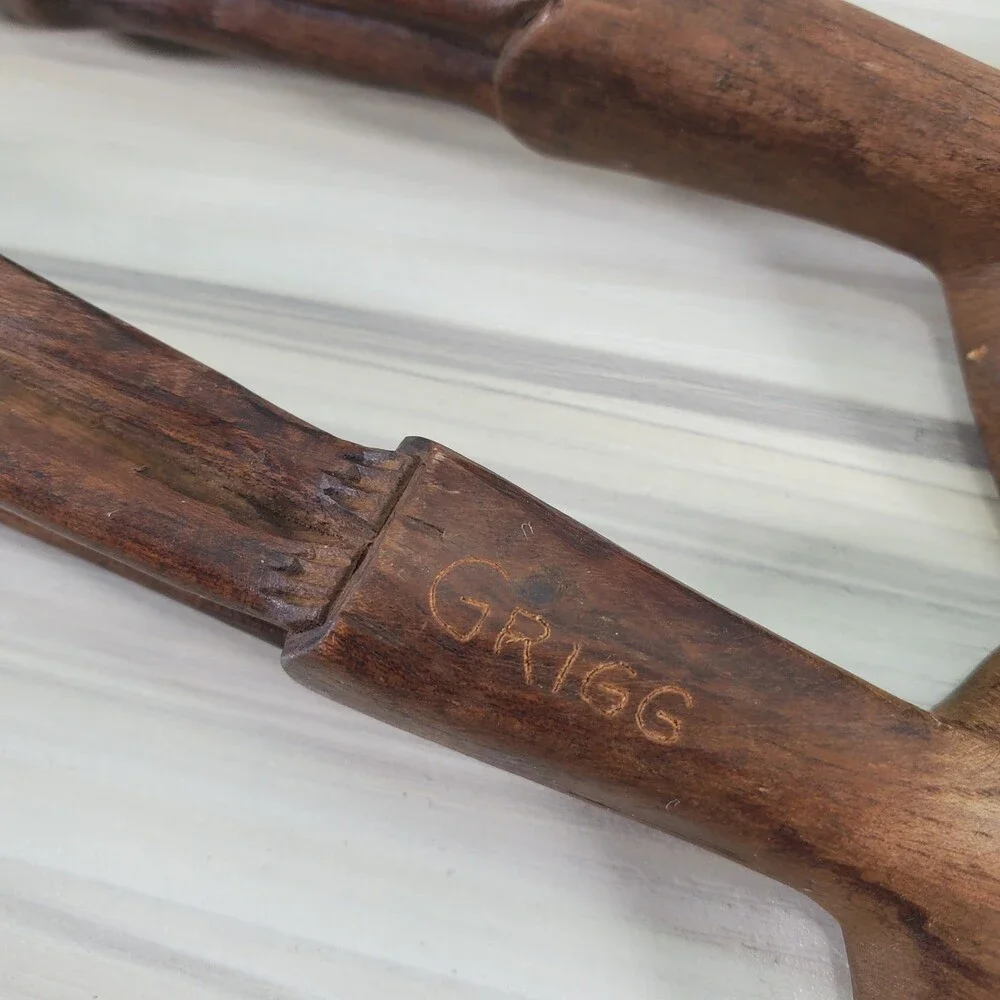 Hand Carved Wood Spoon Fork Set Salad Serving Utensils Grigg African Egyptian